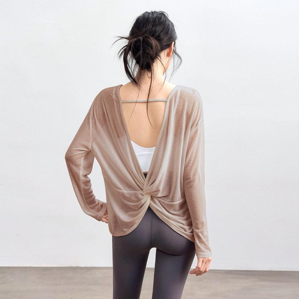 Yoga Fitness Training - Leichtes Yoga-Oberteil für Damen, langärmelig, locker