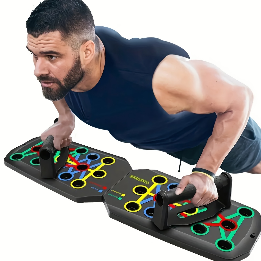 Push Up Board - 28-Loch-Liegestützbrett, multifunktionales, tragbares Fitnessgerät mit Zähler